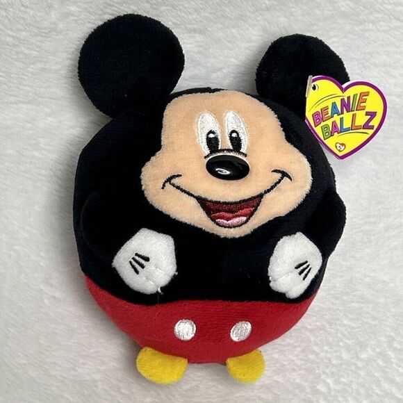 TY Beanie Ballz Disney Mickey Mouse Plush Stuffed Toy Round Ball 7" - Picture 1 of 6